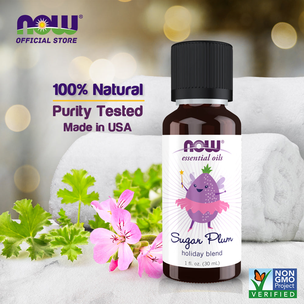 NOW Essential Oils, Sugar Plum Oil Blend, 1 fl. oz. (30ml) Essential oils NOW Foods USA