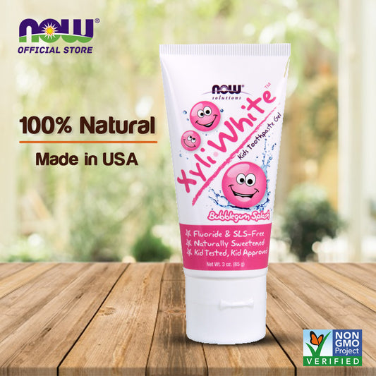 (Best by 05/24) NOW Solutions, Xyliwhite™ Toothpaste Gel for Kids, Bubblegum Splash Flavor, Kid Approved! 3-Ounce, packaging may vary - Bloom Concept