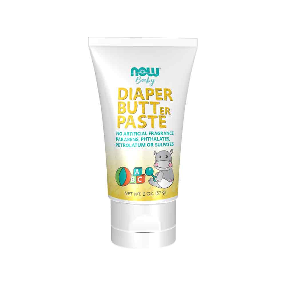 NOW Baby, Diaper Butter Paste, Fragrance Free, No Artificial Fragrance, Parabens, Phthalates, or Petrolatum, 2-Ounce (57g) Personal Care NOW Foods USA