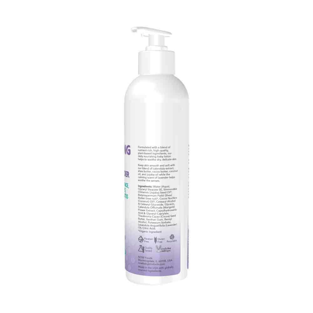 NOW Baby, Nourishing Lotion, Calming Lavender, Paraben Free, 8 Fluid Ounces (237ml) - Bloom Concept