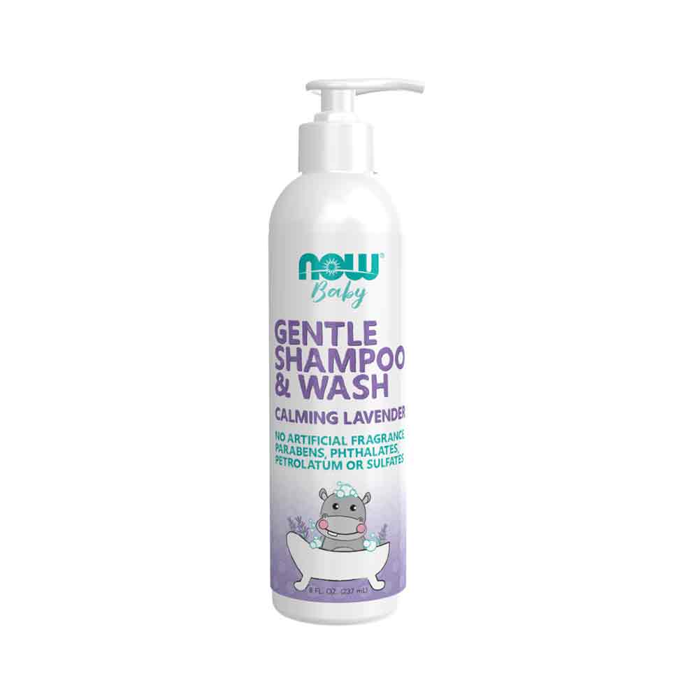 NOW Baby, Gentle Shampoo and Wash, Calming Lavender, Paraben Free, 8 Fluid Ounces (237ml) Personal Care NOW Foods USA