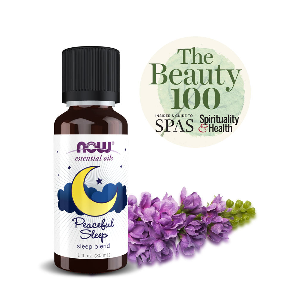 NOW Essential Oils, Peaceful Sleep Oil Blend, Relaxing Aromatherapy Scent, Blend of Pure Essential Oils, Vegan, Child Resistant Cap, 1-Ounce (30ml) Essential oils NOW Foods USA