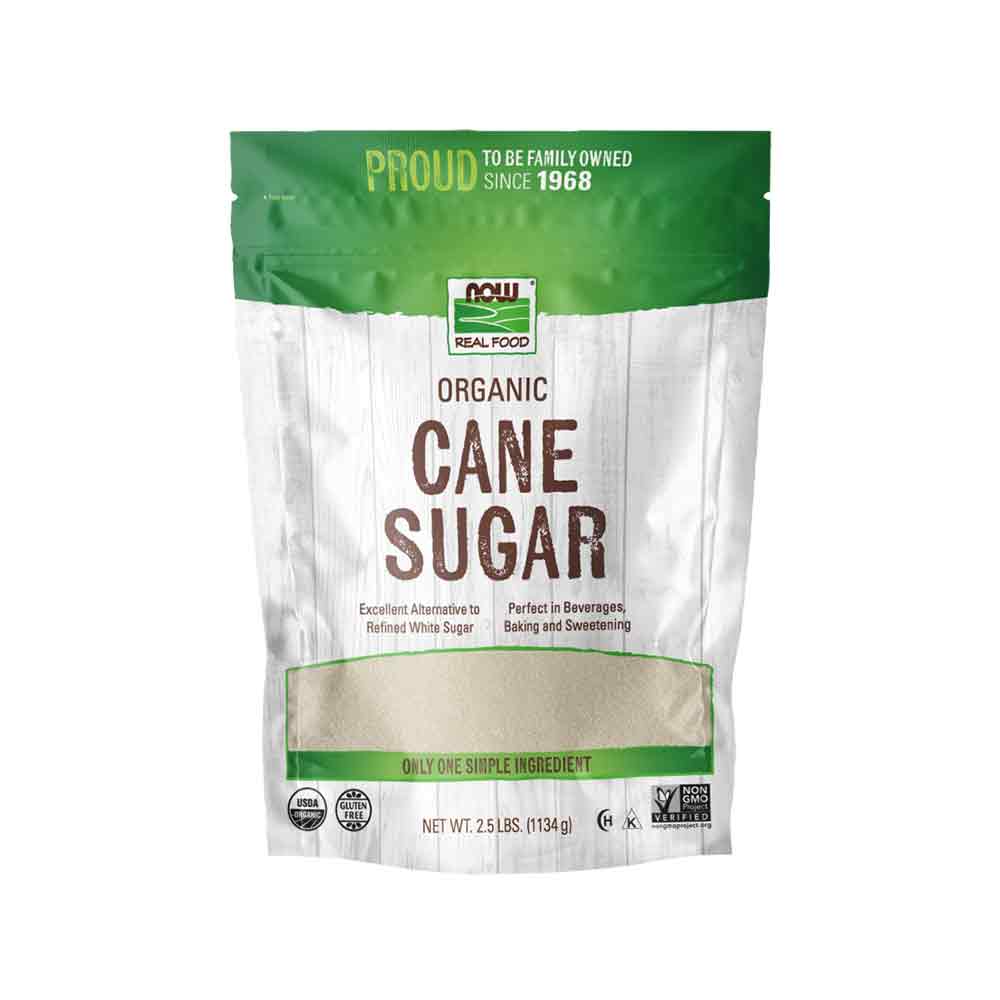 NOW Foods, Certified Organic Cane Sugar, Powder from Pure Evaporated Cane Syrup, Excellent Substitute for Refined White Sugar, Certified Non-GMO, 2.5-Pound. (1134g) - Bloom Concept