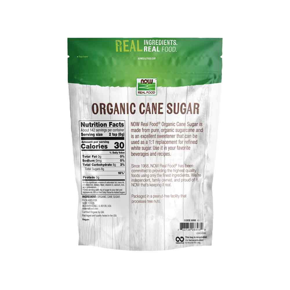 NOW Foods, Certified Organic Cane Sugar, Powder from Pure Evaporated Cane Syrup, Excellent Substitute for Refined White Sugar, Certified Non-GMO, 2.5-Pound. (1134g) - Bloom Concept