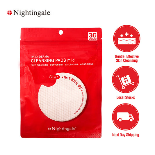 Nightingale Gentle Daily Derma Cleansing Pads Mild (70 pads/10 pads) - Easy Makeup Remover for Sensitive Skin - Korean Skincare Cosmetics - Bloom Concept
