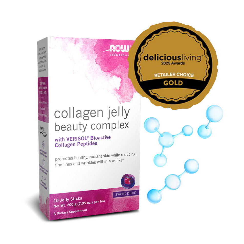 NOW Solutions, Collagen Jelly Beauty Complex, Sweet Plum Flavor, 10 Jelly Sticks Vitamins &amp; Supplements NOW Foods USA