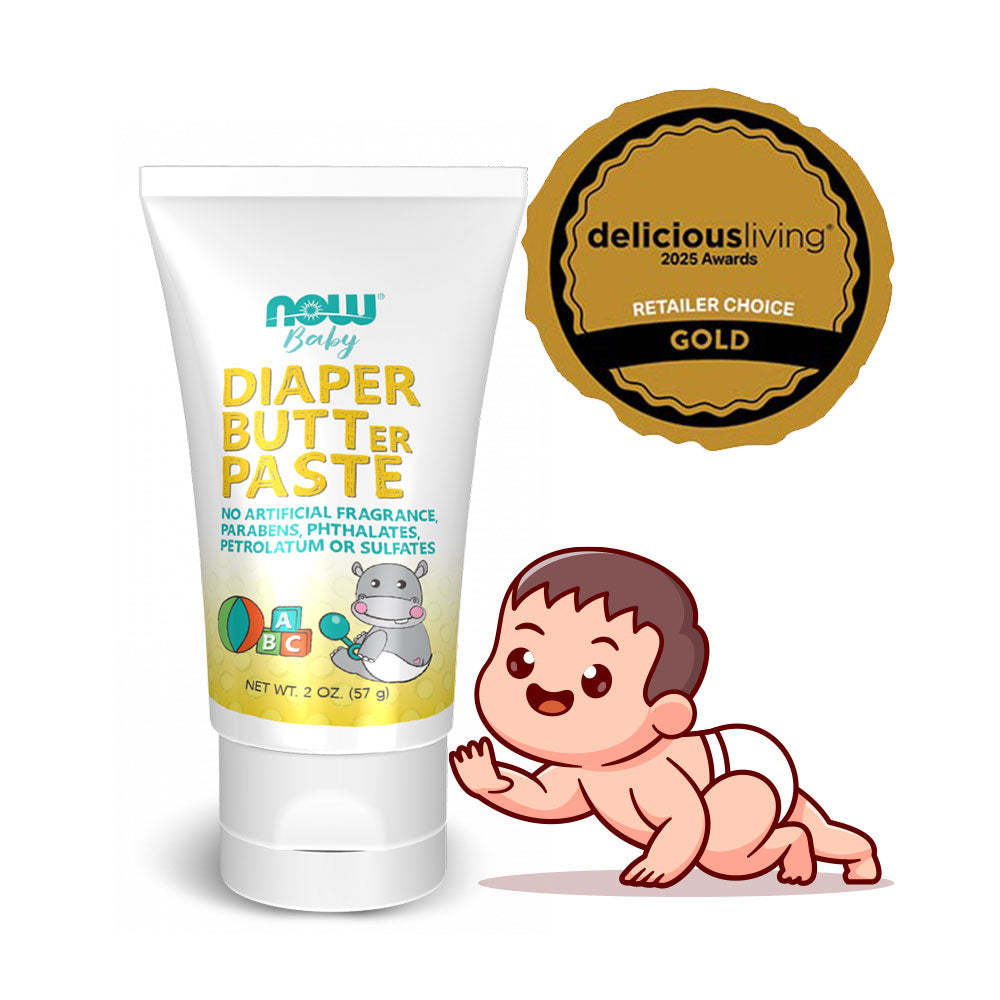 NOW Baby, Diaper Butter Paste, Fragrance Free, No Artificial Fragrance, Parabens, Phthalates, or Petrolatum, 2-Ounce (57g) Personal Care NOW Foods USA