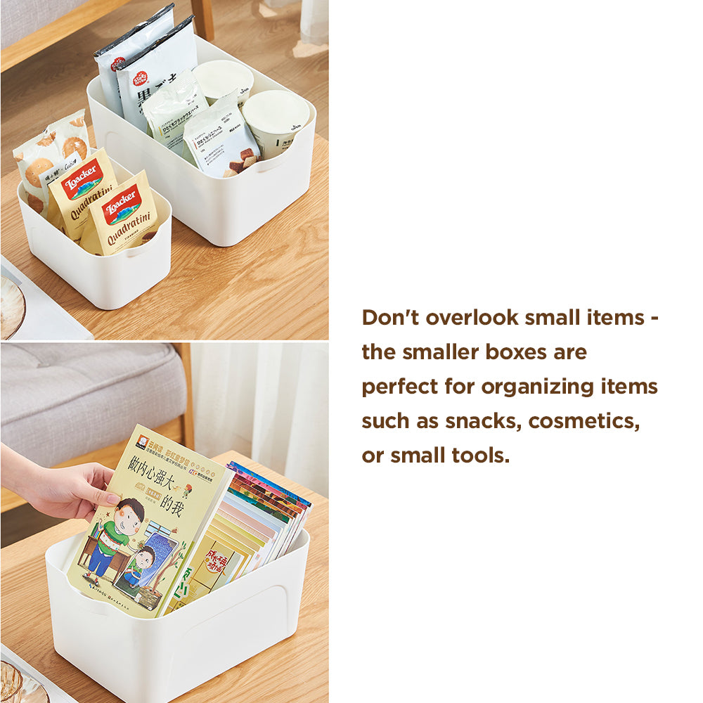 [Morilins Home] White Japanese-Style Clean & Modern Design Stackable White Lidded Plastic Storage Box - Bloom Concept