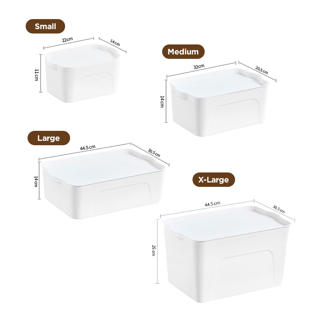 [Morilins Home] White Japanese-Style Clean & Modern Design Stackable White Lidded Plastic Storage Box - Bloom Concept