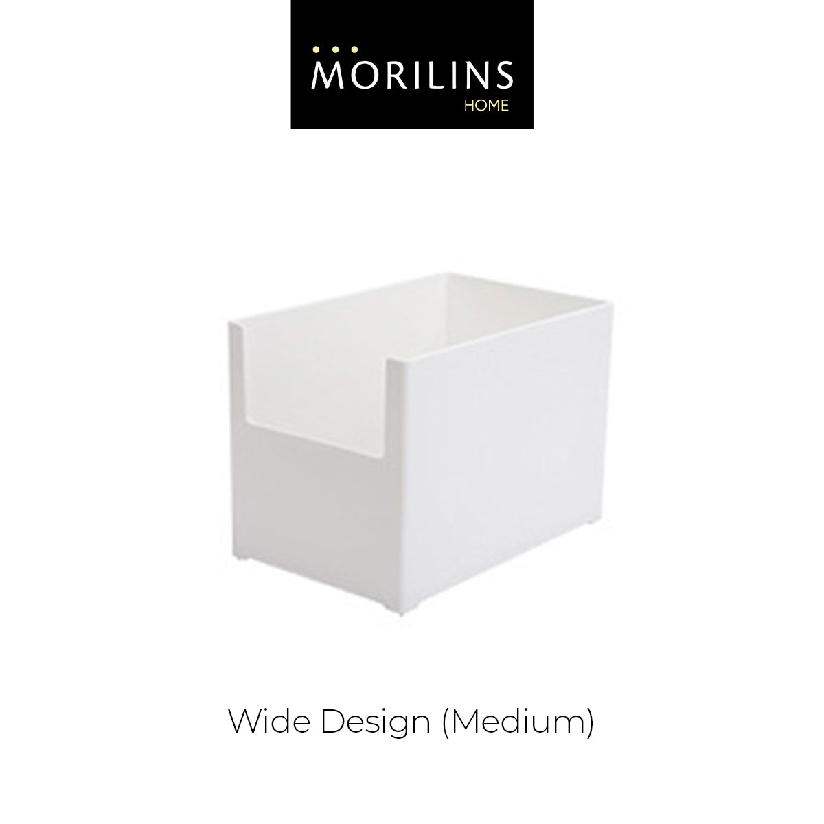 [Morilins Home] White Japanese-Style Modular Stackable Storage Box with Label Holder - Clean & Tidy Look with Easy Access for Sundries, Snacks, Kitchenware & Cosmetics - Bloom Concept