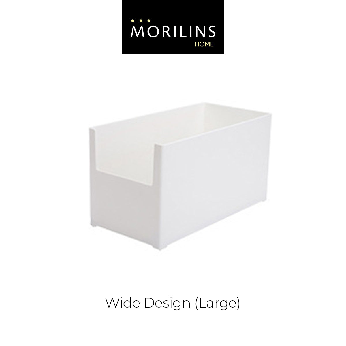 [Morilins Home] White Japanese-Style Modular Stackable Storage Box with Label Holder - Clean & Tidy Look with Easy Access for Sundries, Snacks, Kitchenware & Cosmetics - Bloom Concept
