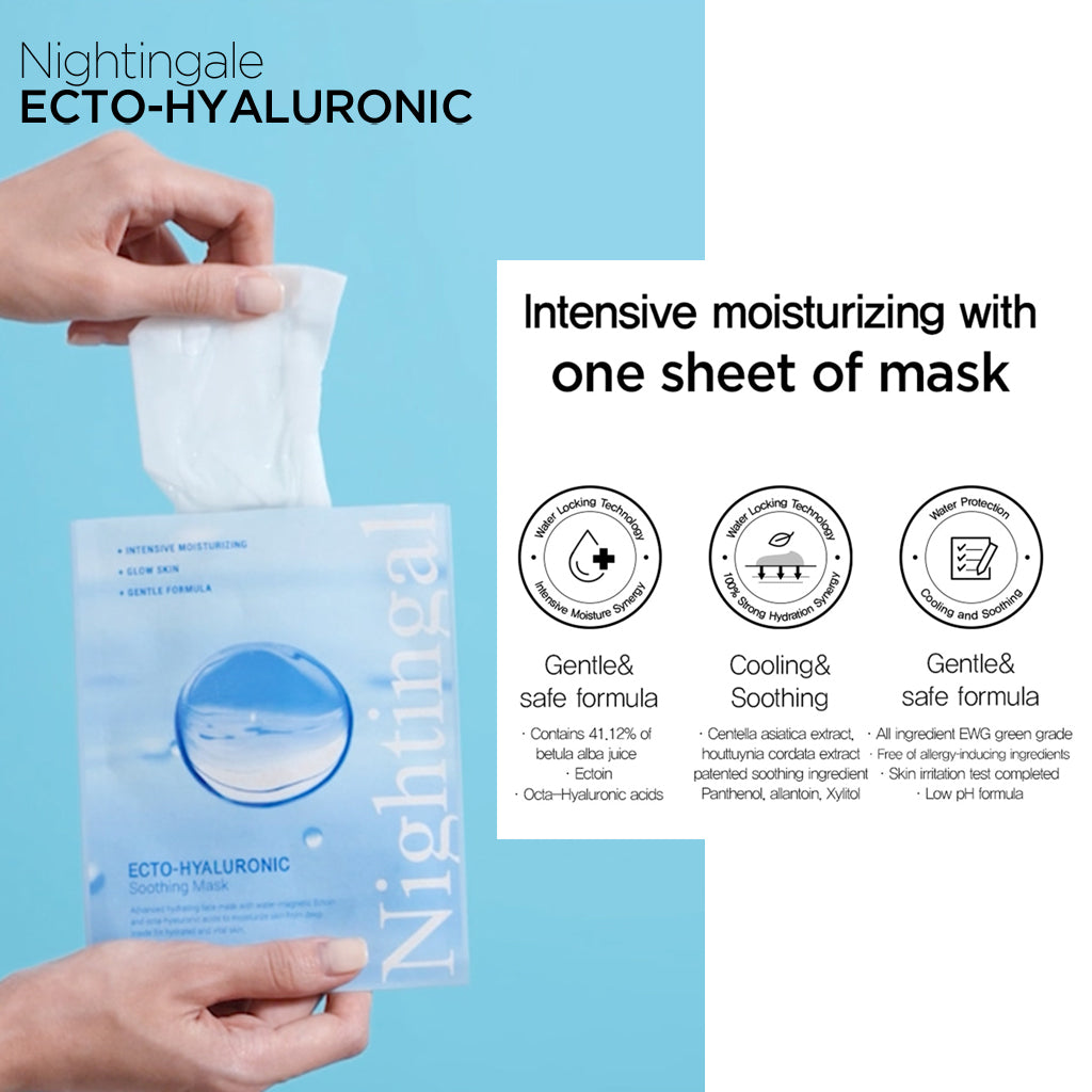 NIGHTINGALE Ecto Hyaluronic Soothing Mask 5pcs - Bloom Concept
