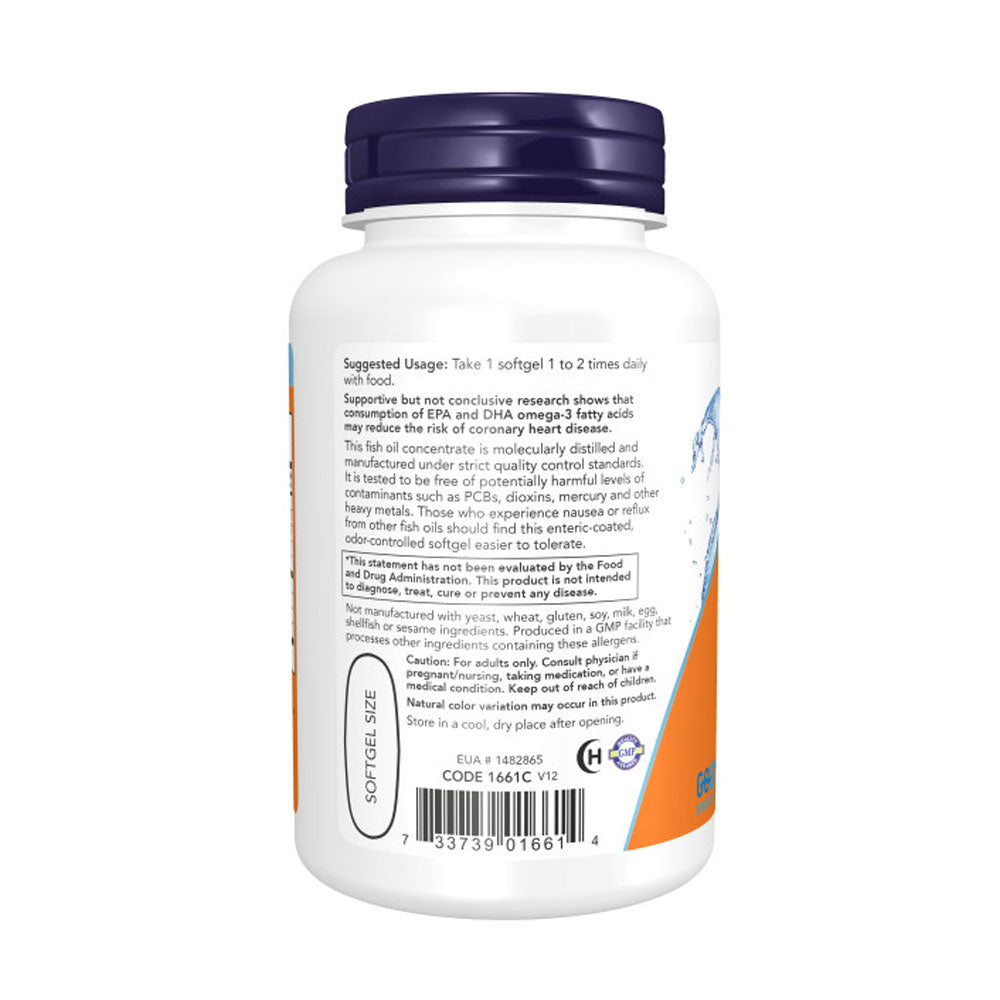 NOW Supplements, Ultra Omega-3 Molecularly Distilled and Enteric Coated, 90 Softgels Vitamins &amp; Supplements NOW Foods USA
