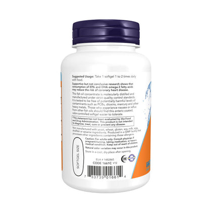 NOW Supplements, Ultra Omega-3 Molecularly Distilled and Enteric Coated, 90 Softgels Vitamins &amp; Supplements NOW Foods USA