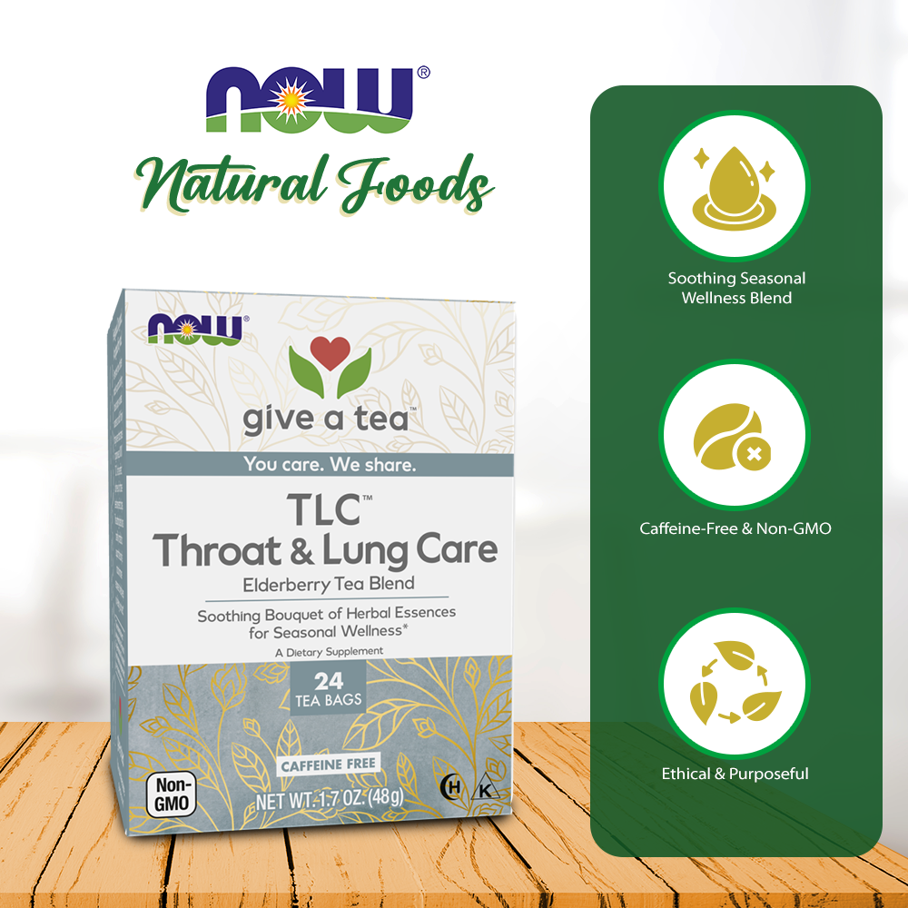 NOW Foods, TLC™ Tea, Seasonal Well-Being, Soothing Bouquet of Herbal Essences, Caffeine-Free, Premium Unbleached Tea Bags with our no-staples design, 24-Count Natural Foods NOW Foods USA