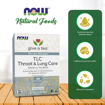 NOW Foods, TLC™ Tea, Seasonal Well-Being, Soothing Bouquet of Herbal Essences, Caffeine-Free, Premium Unbleached Tea Bags with our no-staples design, 24-Count Natural Foods NOW Foods USA