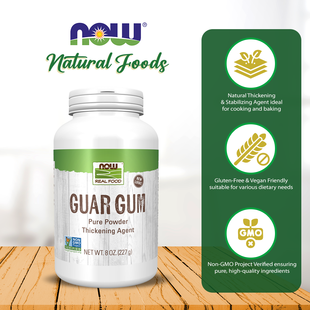 NOW Foods, Guar Gum Powder, 100% Pure Powder, Natural Thickener, Gluten-Free, 8-Ounce (227 g) Natural Foods NOW Foods USA