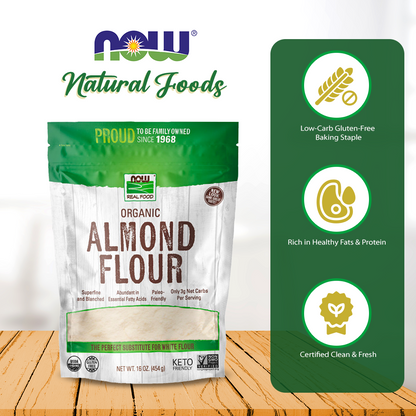 NOW Foods, Organic Almond Flour, Superfine, Blanched, Certified Non-GMO, 16-Ounce (454 g) Natural Foods NOW Foods USA