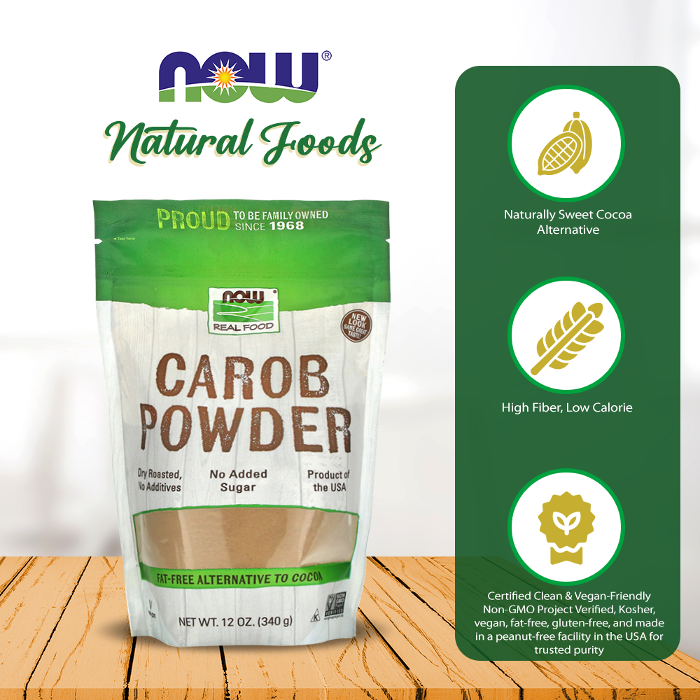 NOW Foods, Carob Powder, Dry Roasted, Additive-Free, Nutritious Substitute for Chocolate, 12-Ounce (340g) Natural Foods NOW Foods USA