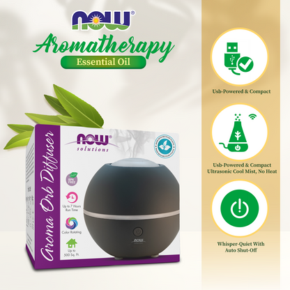 NOW Solutions, Aroma Orb Diffuser, Extremely Quiet, Heat Free and Easy to Clean Diffuser NOW Foods USA