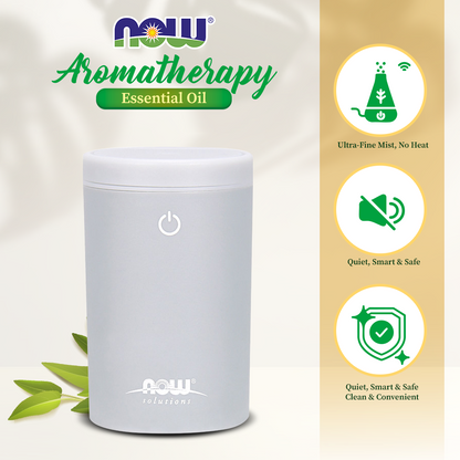 NOW Essential Oils, Portable USB Ultrasonic Aromatherapy Oil Diffuser, Extremely Quiet and Heat Free, Travel Friendly Diffuser Diffuser NOW Foods USA