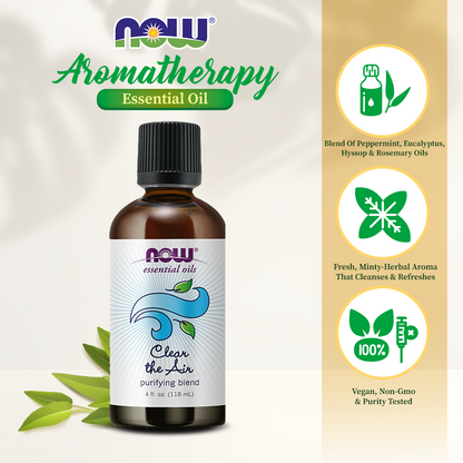 NOW Essential Oils, Clear the Air Oil Blend, Purifying Aromatherapy Scent, 1-Ounce (118 ml) Essential oils NOW Foods USA