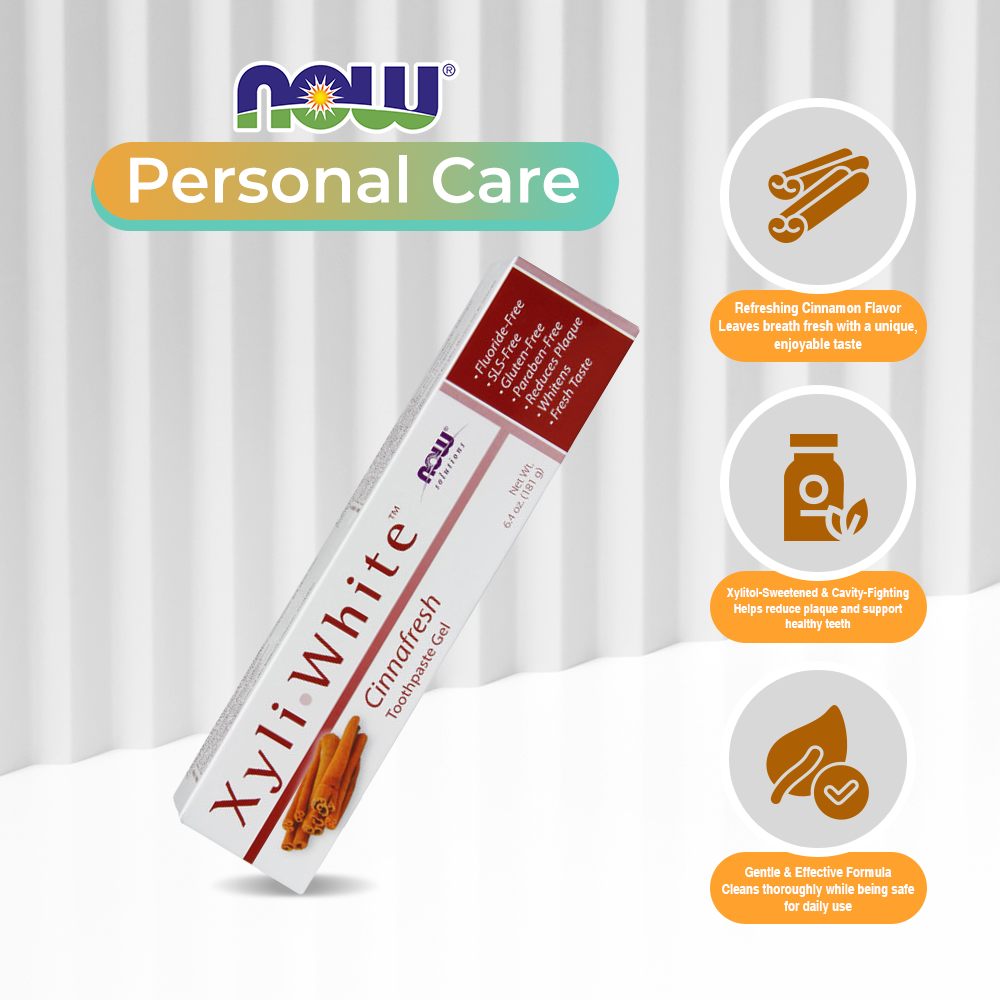 NOW Foods XyliWhite Cinnafresh Toothpaste Gel, 6.4 oz (181g)