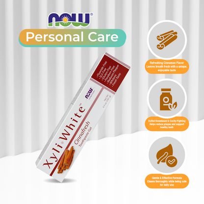 NOW Foods XyliWhite Cinnafresh Toothpaste Gel, 6.4 oz (181g)