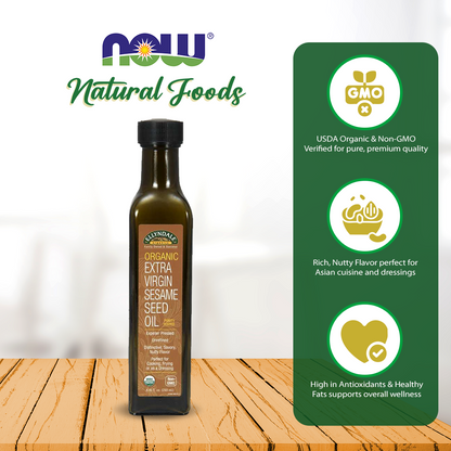 NOW Foods, Certified Organic Extra Virgin Sesame Seed Oil, 8.45-Ounce (250ml) Natural Foods NOW Foods USA