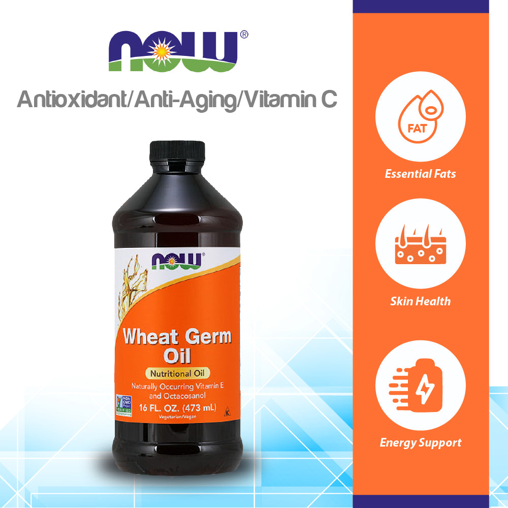 NOW Supplements, Wheat Germ Oil with Essential Fatty Acids (EFAs), Nutritional Oil, 16-Ounce (473 ml) Vitamins &amp; Supplements NOW Foods USA
