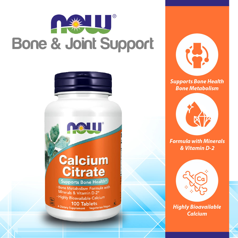 NOW Supplements, Calcium Citrate with Vitamin D, Magnesium, Zinc, Copper, and Manganese, 100 Tablets Vitamins &amp; Supplements NOW Foods USA
