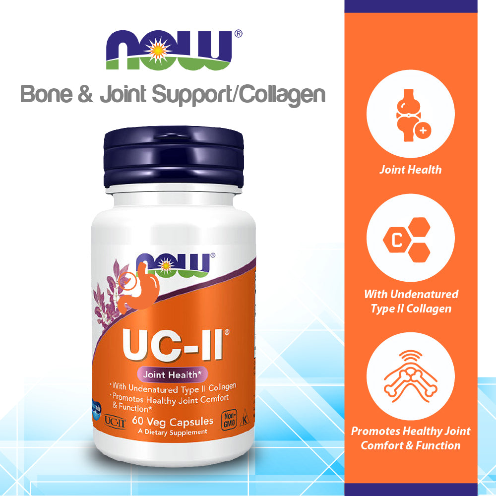 NOW Supplements, UC-II Type II Collagen with Undenatured Type II Collagen, 60 Veg Capsules Vitamins &amp; Supplements NOW Foods USA