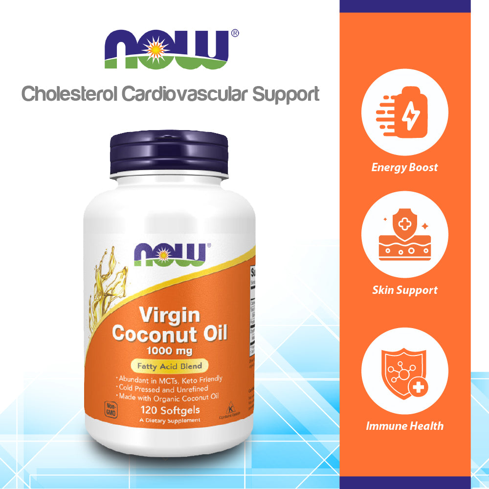 NOW Supplements, Virgin Coconut Oil 1000 mg, Cold Pressed and Unrefined, 120 Softgels Vitamins &amp; Supplements NOW Foods USA