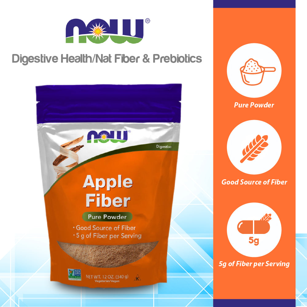 NOW Supplements, Pure Apple Fiber Powder with Apple Pectin, Non-GMO Project Verified, 12-Ounce (340 g) Vitamins &amp; Supplements NOW Foods USA