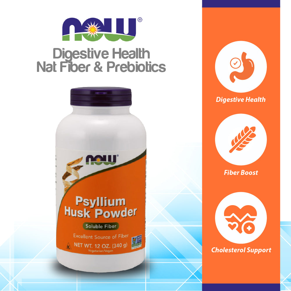 NOW Supplements, Psyllium Husk Powder, Non-GMO Project Verified, Soluble Fiber, 12-Ounce (340 g) Vitamins &amp; Supplements NOW Foods USA
