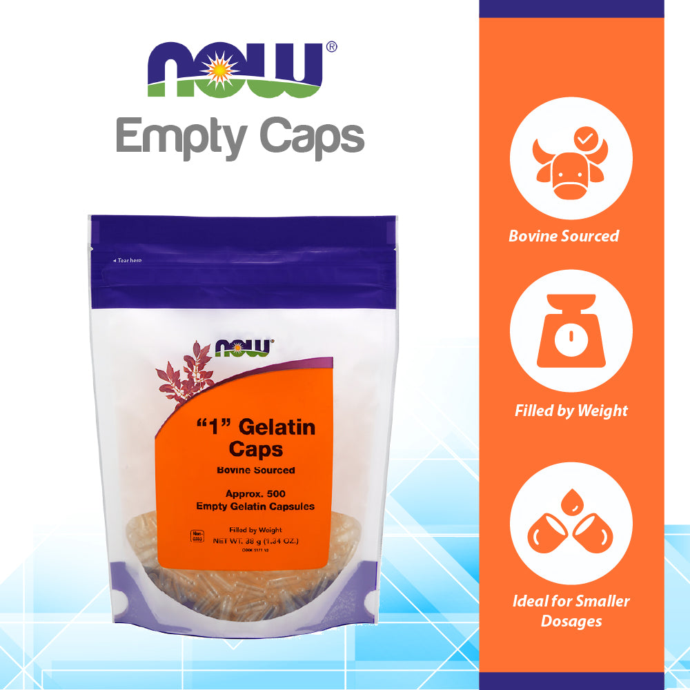 NOW Supplements, Empty Gelatin Capsules, 