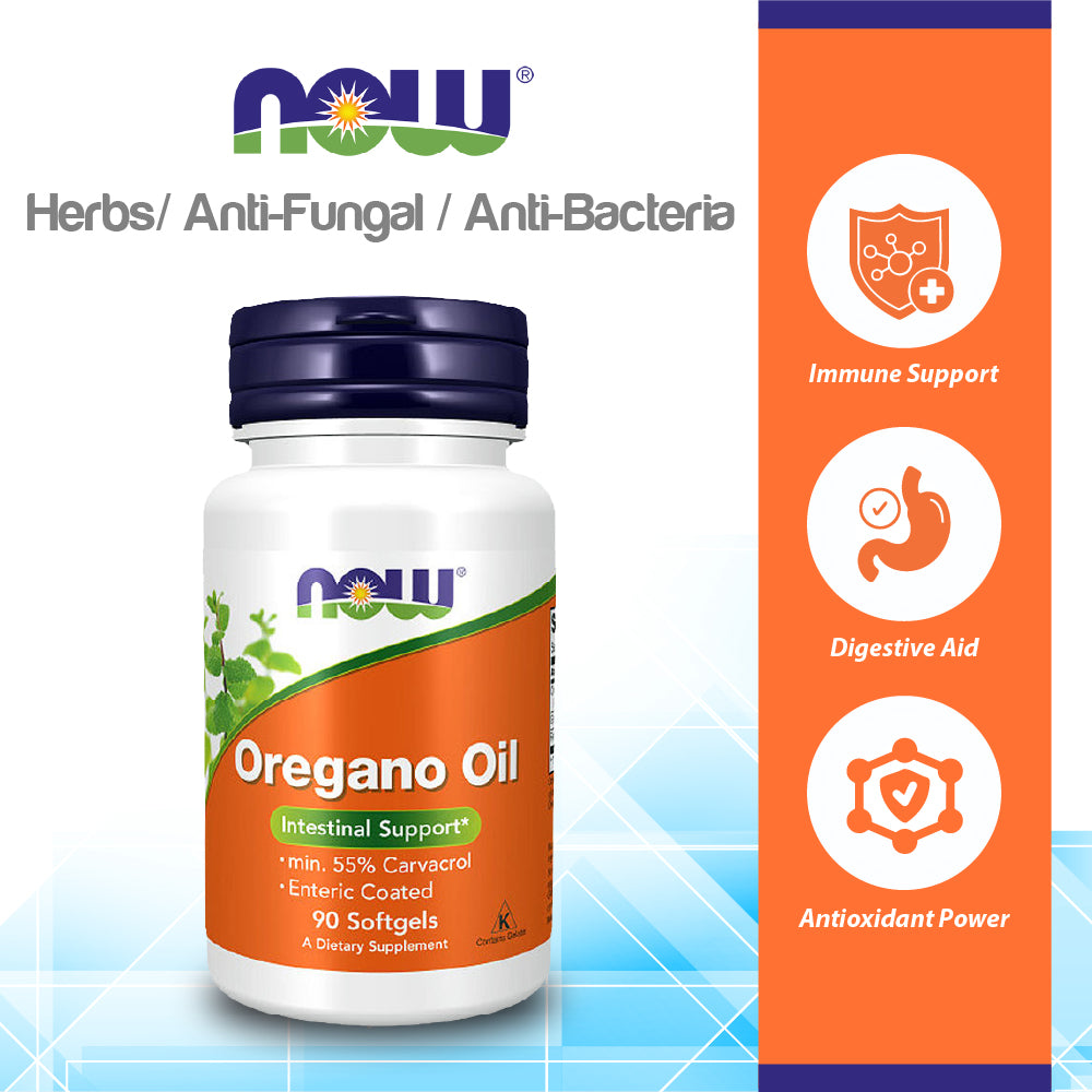 NOW Supplements, Oregano Oil with Ginger and Fennel Oil, Enteric Coated, 90 Softgels Vitamins &amp; Supplements NOW Foods USA