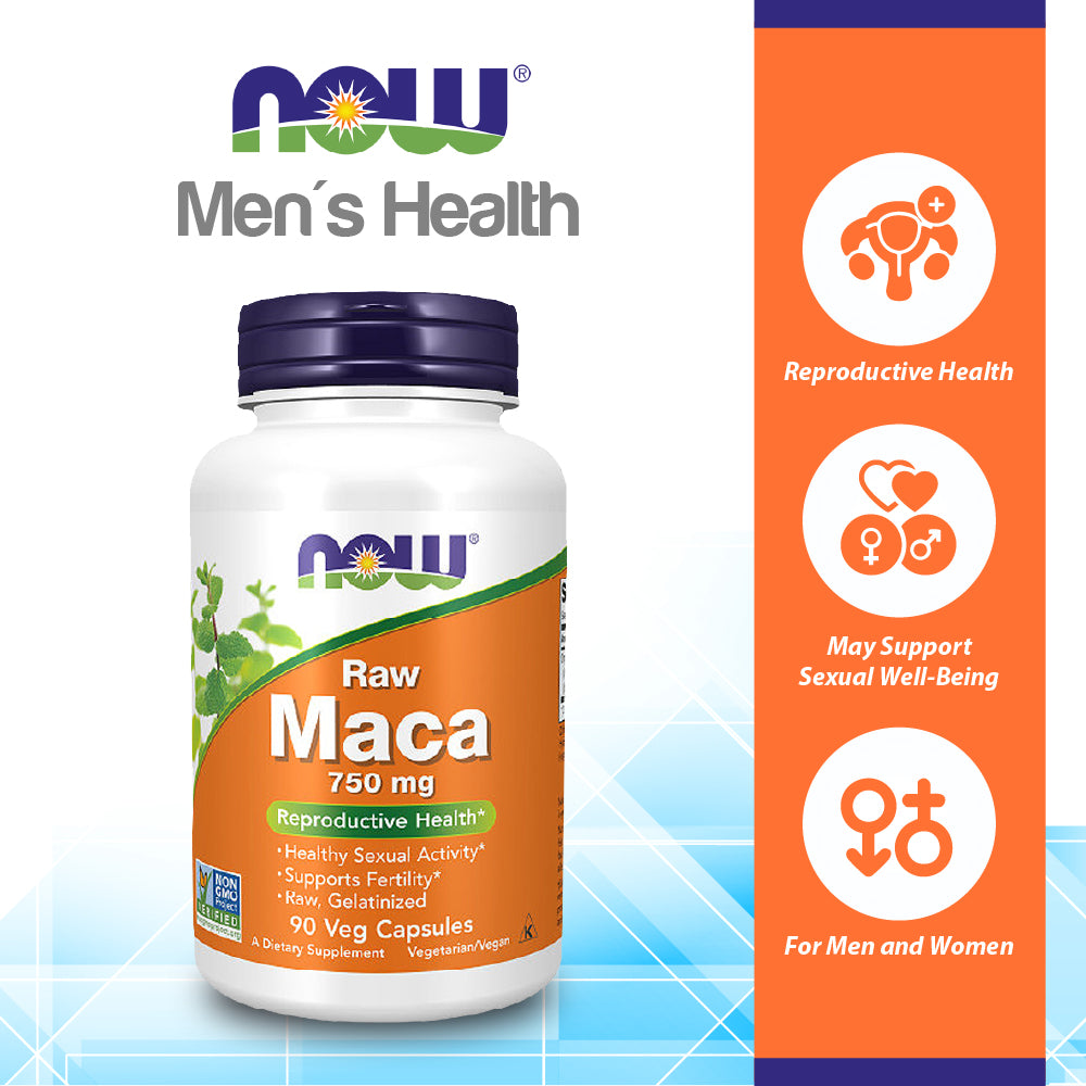 NOW Supplements, Maca (Lepidium meyenii) 500 mg, For Men and Women, Reproductive Health*, 100 Veg Capsules Vitamins &amp; Supplements NOW Foods USA
