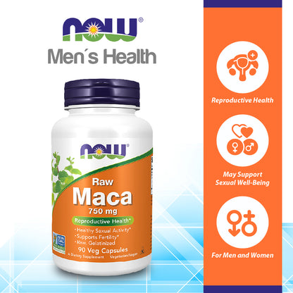 NOW Supplements, Maca (Lepidium meyenii) 500 mg, For Men and Women, Reproductive Health*, 100 Veg Capsules Vitamins &amp; Supplements NOW Foods USA