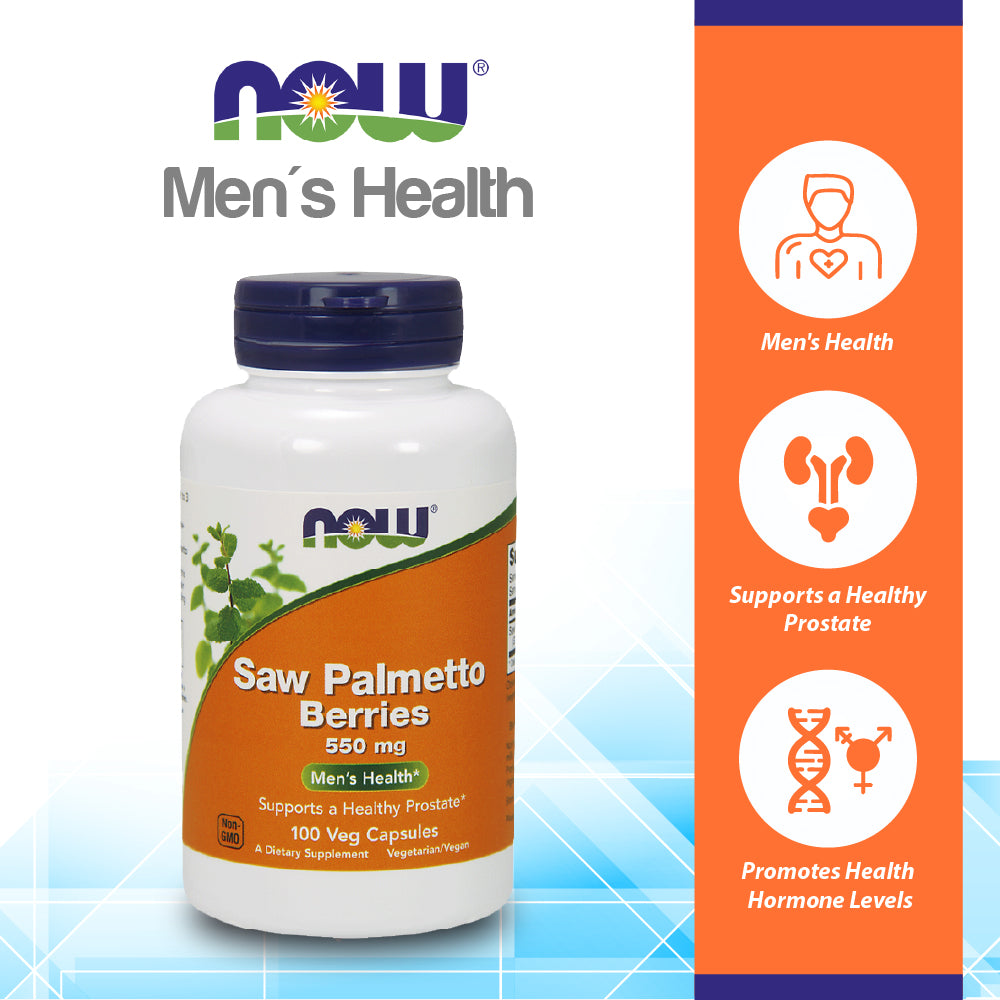 NOW Supplements, Saw Palmetto Berries (Serenoa repens) 550 mg, Men&