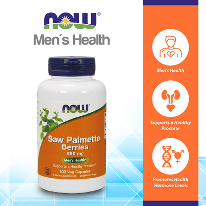 NOW Supplements, Saw Palmetto Berries (Serenoa repens) 550 mg, Men&
