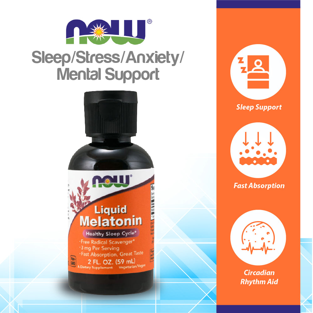 NOW Supplements, Liquid Melatonin, 3 mg Per Serving, Fast Absorption and Great Taste, 2-Ounces(59 ml) Vitamins &amp; Supplements NOW Foods USA