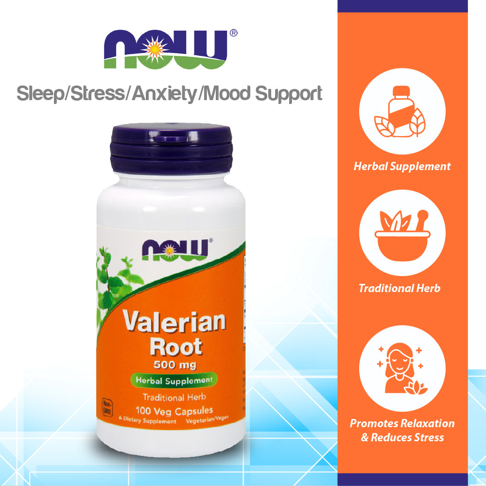 NOW FOODS Supplements, Valerian Root (Valeriana officinalis) 500 mg, Herbal Supplement, 100 Veg Capsules Vitamins &amp; Supplements NOW Foods USA