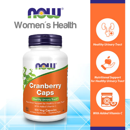 NOW Supplements, Cranberry Caps with Added Vitamin C, Healthy Urinary Tract*, 100 Veg Capsules Vitamins &amp; Supplements NOW Foods USA
