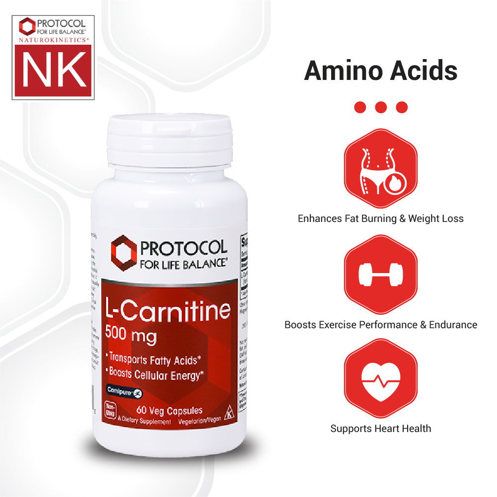 Protocol for Life Balance, L-Carnitine, 500 mg, 60 Veg Capsules - $36.90 I BLOOM CONCEPT Protocol for Life Balance, L-Carnitine, 500 mg, 60 Veg Capsules - $36.90 I BLOOM CONCEPT