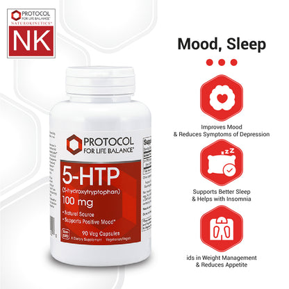 Protocol for Life Balance, 5-HTP, 100 mg, 90 Veg Capsules Healthy Mood Protocol For Life Balance
