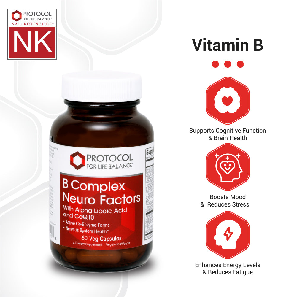 Protocol for Life Balance, B Complex Neuro Factors, 60 Veg Capsules Vitamins &amp; Supplements Protocol For Life Balance
