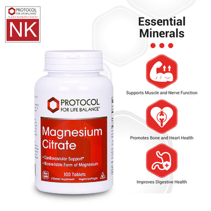 Protocol for Life Balance, Magnesium Citrate, 100 Tablets Vitamins &amp; Supplements Protocol For Life Balance