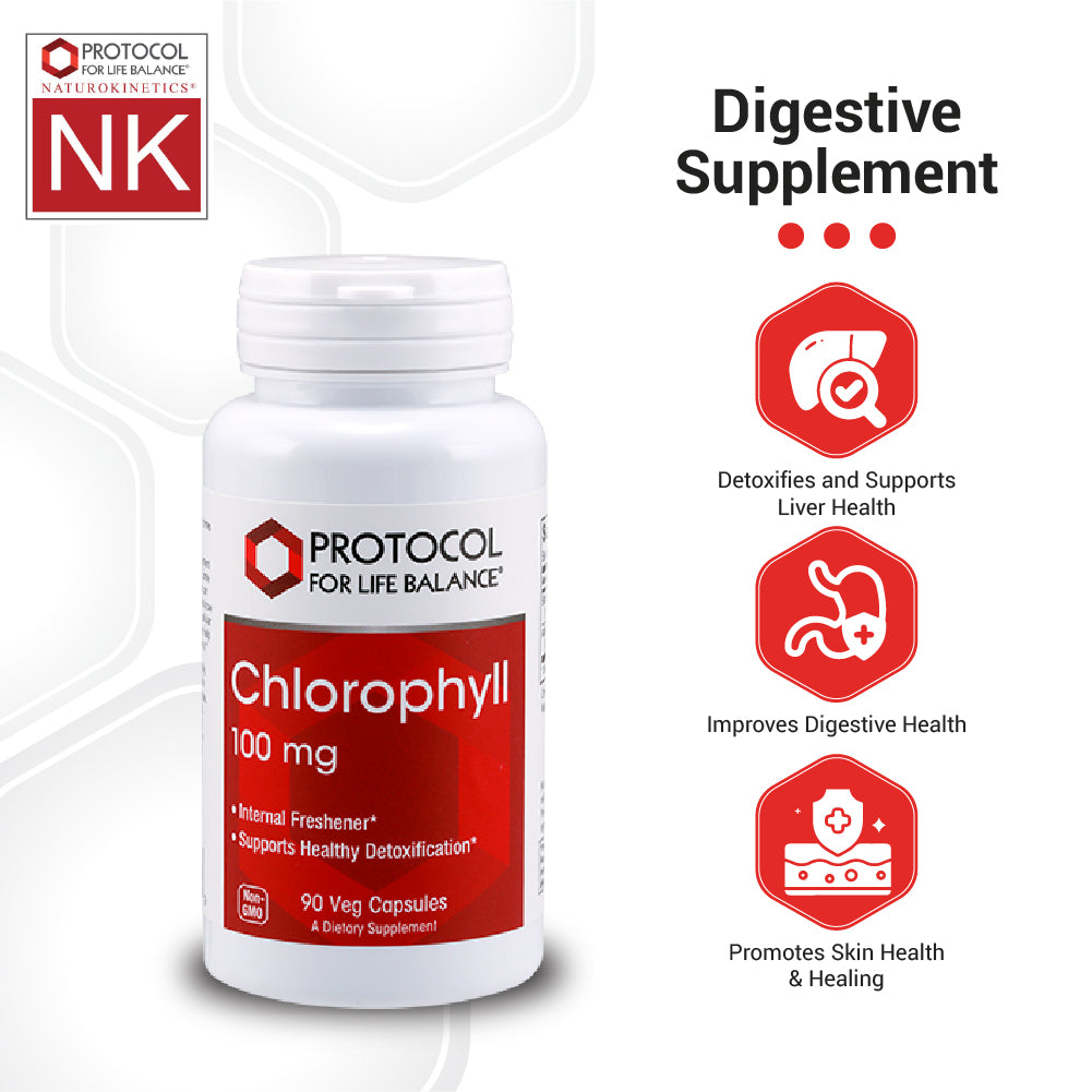 Protocol for Life Balance, Chlorophyll, 100 mg, 90 Veg Capsules Vitamins &amp; Supplements Protocol For Life Balance