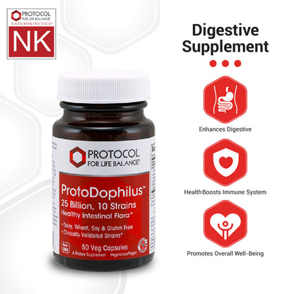 Protocol for Life Balance, ProtoDophilus, 25 Billion, 50 Veg Capsules Vitamins &amp; Supplements Protocol For Life Balance